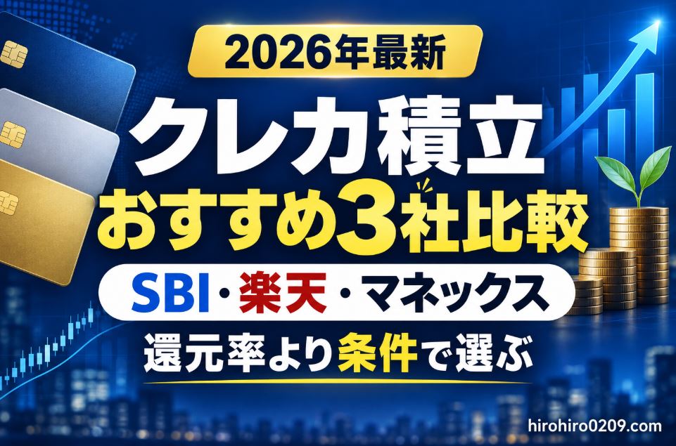 SBI証券・楽天証券・マネックス証券のクレカ積立を還元率と適用条件で比較した2026年最新画像