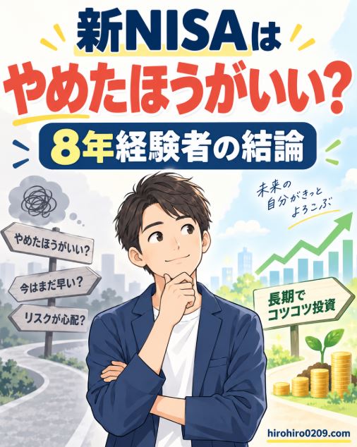 新NISAはやめたほうがいいのかを、8年間の運用経験をもとに判断する記事のアイキャッチ画像